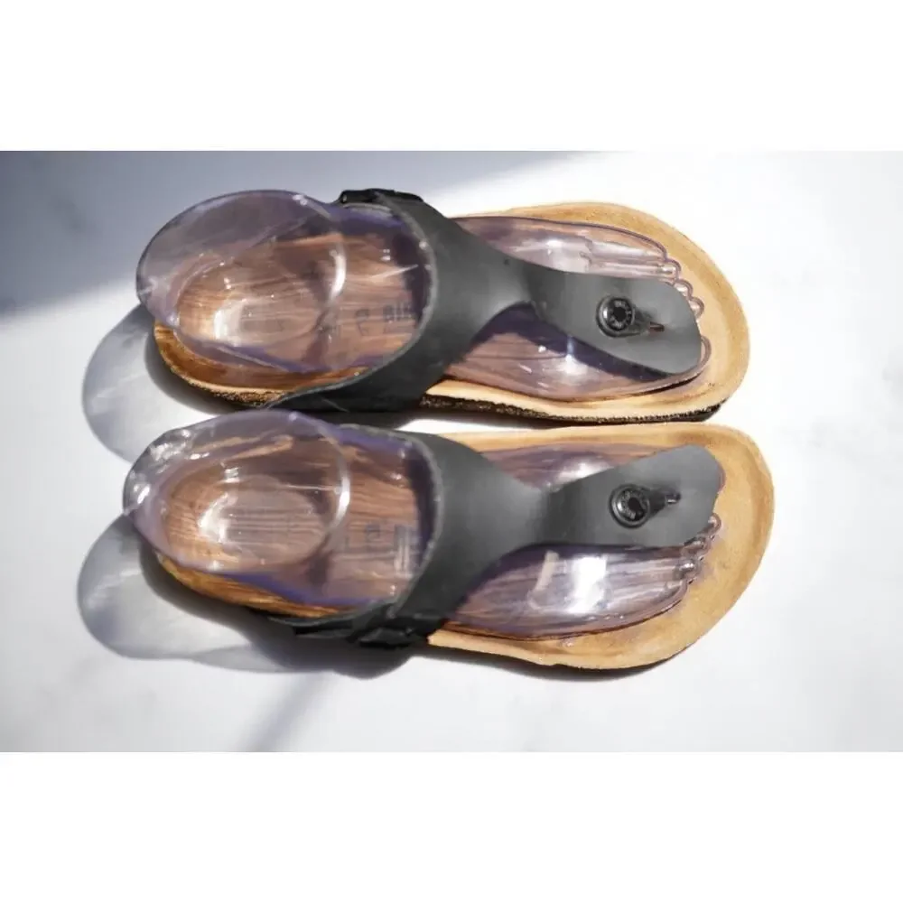 Birkenstock Gizeh Black Leather Sandals Women’s Size 37 (US 6-6.5) Germany